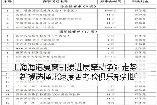上海海港夏窗引援进展牵动争冠走势，新援选择比速度更考验俱乐部判断（DouYu）